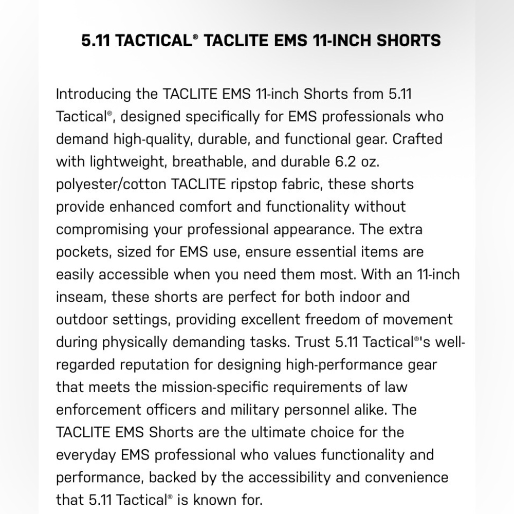 🚨5.11 Taclite EMS 11” Navy Cargo Shorts - Picture 13 of 15